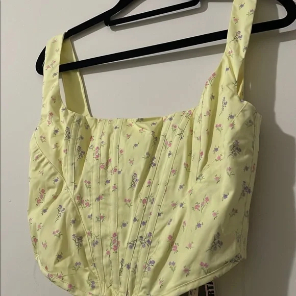 House of CB Square Neck Floral Corset Crop Top (NWT) - Picture 5 of 7